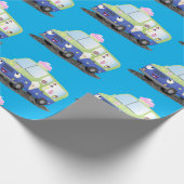 かわいいハッピークリームトラック漫画 ラッピングペーパー (角)