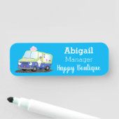 かわいいハッピークリームトラック漫画 名札 (インサイチュ)