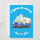 かわいいハッピークリームトラック漫画 招待状 (裏面)