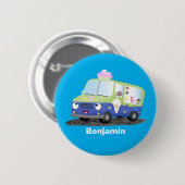 かわいいハッピークリームトラック漫画 缶バッジ (正面&裏面)