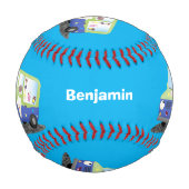 かわいいハッピークリームトラック漫画 野球ボール (正面)