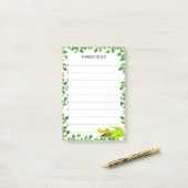 かわいいハッピークロコダイルとリーフフレームThings To Do ポストイット (デスク上)