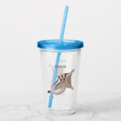 かわいいハッピーグライダー漫画イラストレーション アクリルタンブラー (裏面)