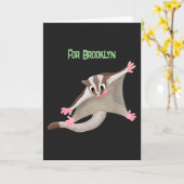 かわいいハッピーグライダー漫画イラストレーション カード (黄色い花)