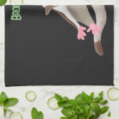 かわいいハッピーグライダー漫画イラストレーション キッチンタオル (折り畳み)