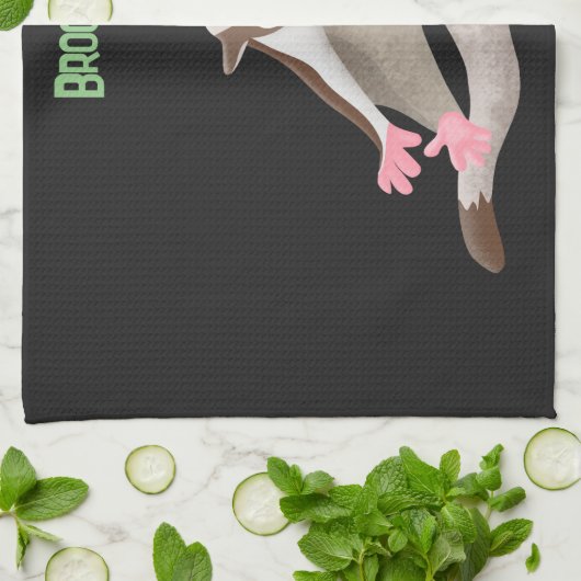 かわいいハッピーグライダー漫画イラストレーション キッチンタオル (折り畳み)