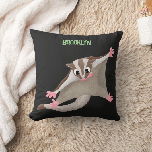 かわいいハッピーグライダー漫画イラストレーション クッション (ブランケット)