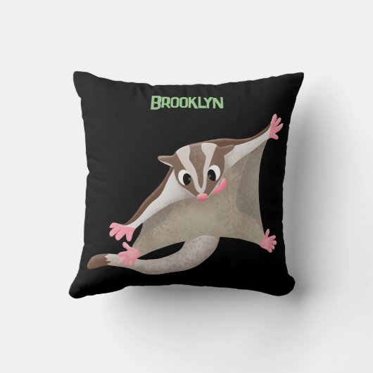 かわいいハッピーグライダー漫画イラストレーション クッション (裏面)