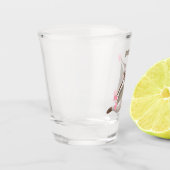 かわいいハッピーグライダー漫画イラストレーション ショットグラス (左)