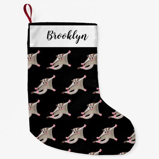 かわいいハッピーグライダー漫画イラストレーション スモールクリスマスストッキング (正面)