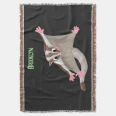 かわいいハッピーグライダー漫画イラストレーション スローブランケット (正面縦)