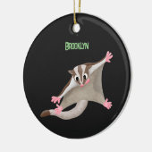 かわいいハッピーグライダー漫画イラストレーション セラミックオーナメント (左)