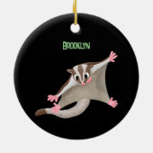 かわいいハッピーグライダー漫画イラストレーション セラミックオーナメント (裏面)