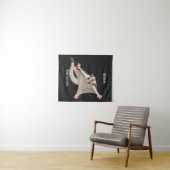 かわいいハッピーグライダー漫画イラストレーション タペストリー (インサイチュ(横))