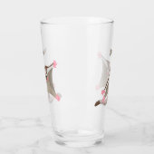 かわいいハッピーグライダー漫画イラストレーション タンブラーグラス (左)