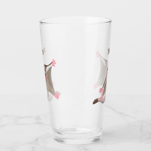 かわいいハッピーグライダー漫画イラストレーション タンブラーグラス (左)