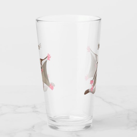 かわいいハッピーグライダー漫画イラストレーション タンブラーグラス (右)