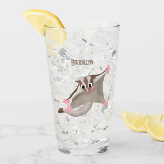 かわいいハッピーグライダー漫画イラストレーション タンブラーグラス (アイス正面)