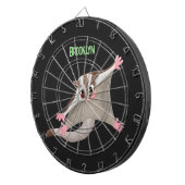 かわいいハッピーグライダー漫画イラストレーション ダーツボード (正面右)