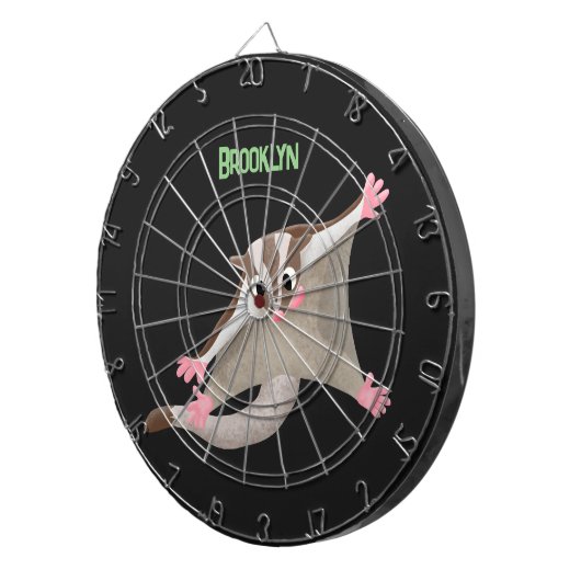 かわいいハッピーグライダー漫画イラストレーション ダーツボード (正面右)