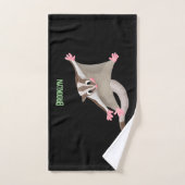 かわいいハッピーグライダー漫画イラストレーション バスタオルセット (ハンドタオル)