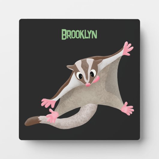 かわいいハッピーグライダー漫画イラストレーション フォトプラーク (正面)