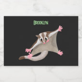 かわいいハッピーグライダー漫画イラストレーション フードラベル (シングルラベル)