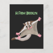 かわいいハッピーグライダー漫画イラストレーション ポストカード (正面)