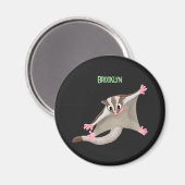 かわいいハッピーグライダー漫画イラストレーション マグネット (正面/裏面)