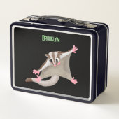 かわいいハッピーグライダー漫画イラストレーション メタルランチボックス (裏面)