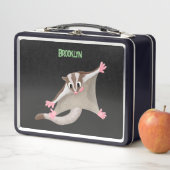 かわいいハッピーグライダー漫画イラストレーション メタルランチボックス (インサイチュ)