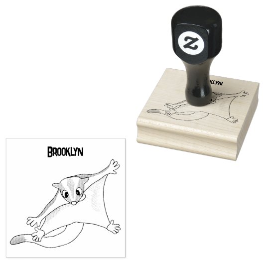 かわいいハッピーグライダー漫画イラストレーション ラバースタンプ (押印)