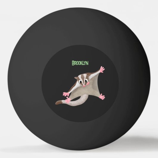 かわいいハッピーグライダー漫画イラストレーション 卓球ボール (正面)