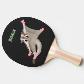 かわいいハッピーグライダー漫画イラストレーション 卓球ラケット (横)