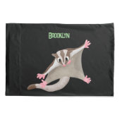 かわいいハッピーグライダー漫画イラストレーション 枕カバー (裏面)