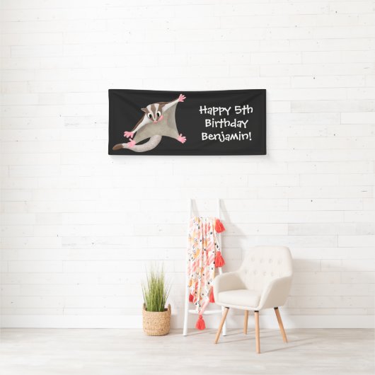 かわいいハッピーグライダー漫画イラストレーション 横断幕 (インサイチュ)