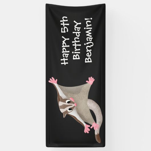 かわいいハッピーグライダー漫画イラストレーション 横断幕 (縦)