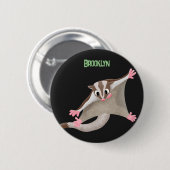 かわいいハッピーグライダー漫画イラストレーション 缶バッジ (正面&裏面)