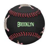 かわいいハッピーグライダー漫画イラストレーション 野球ボール (裏面)