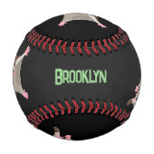 かわいいハッピーグライダー漫画イラストレーション 野球ボール (正面)