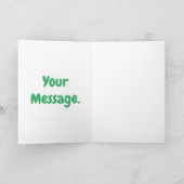 かわいいハッピーグリーンカエルの漫画の誕生日 カード (内部)