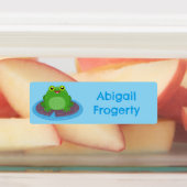 かわいいハッピーグリーンカエルパーソナライズされた漫画 ラベル (貼付)