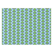 かわいいハッピーグリーンカエル漫画イラストレーション テーブルクロス (正面(横))