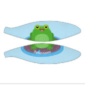 かわいいハッピーグリーンカエル漫画イラストレーション ミニバスケットボール (パネル)