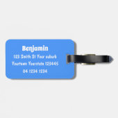 かわいいハッピーグリーンカエル漫画イラストレーション ラゲッジタグ (裏面横)