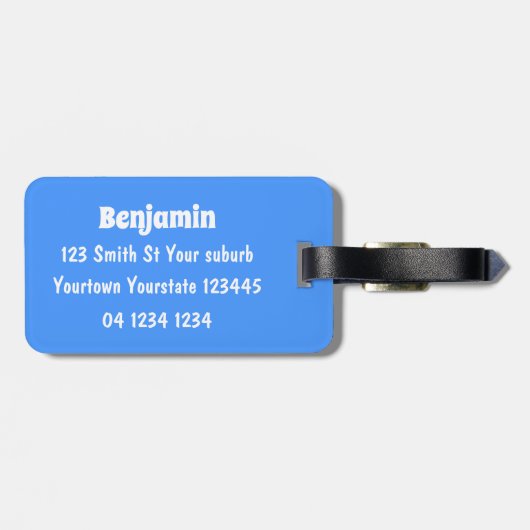 かわいいハッピーグリーンカエル漫画イラストレーション ラゲッジタグ (裏面横)