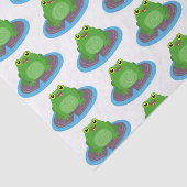 かわいいハッピーグリーンカエル漫画イラストレーション 薄葉紙 (詳細)