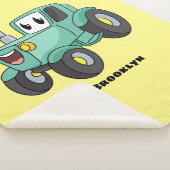 かわいいハッピーグリーントラクター漫画 シェルパブランケット (3/4)