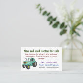 かわいいハッピーグリーントラクター漫画 名刺 (スタンド正面)