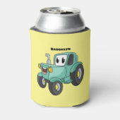 かわいいハッピーグリーントラクター漫画 缶クーラー (缶裏面)